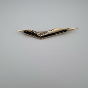 Vintage Park Lane Gold Tone and Clear Rhinestones Brooch. Used.